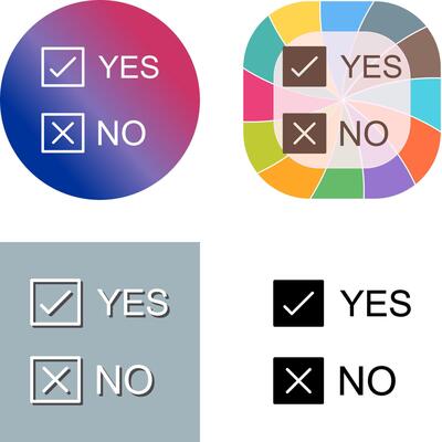 Yes No Option Icon Design