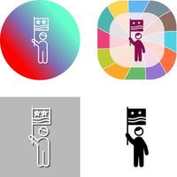 Raising Flag Icon Design vector