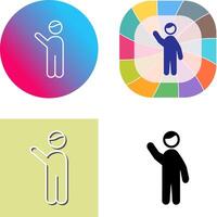 Waving to people Icon Design vector