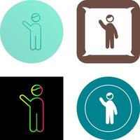 Waving to people Icon Design vector