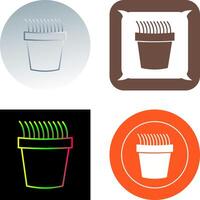 Grass Pot Icon Design vector