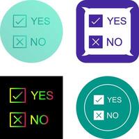 Yes No Option Icon Design vector