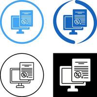 Online Tax Icon Design vector