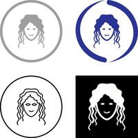 pelo Rizado icono diseño vector