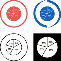 Pie Chart Icon Design vector