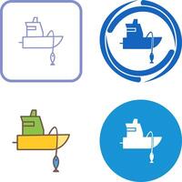 Fishing Boat Icon Design vector