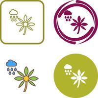 Flower with rain Icon Design vector