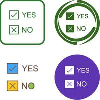 Yes No Option Icon Design vector