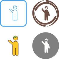 Waving to people Icon Design vector