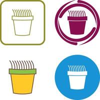 Grass Pot Icon Design vector