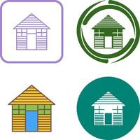 Wood Cabin Icon Design vector