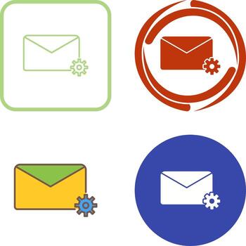 mensaje ajustes icono diseño vector