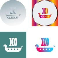 Viking Ship Icon Design vector