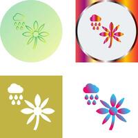 Flower with rain Icon Design vector