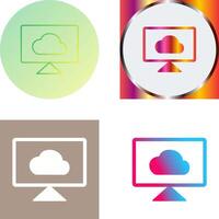 Cloud System Icon Design vector