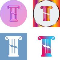 Broken Pillar Icon Design vector