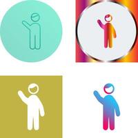 Waving to people Icon Design vector