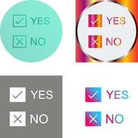 Yes No Option Icon Design vector