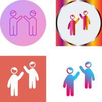 Waing to people Icon Design vector