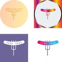 Sausage on Fork Icon Design vector