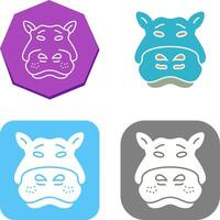 Hippo Icon Design vector