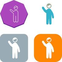 Waving to people Icon Design vector