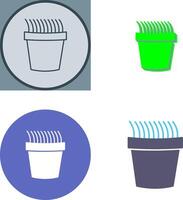 Grass Pot Icon Design vector