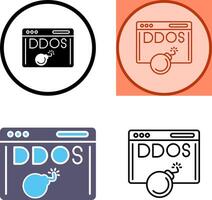 ddos ataque icono diseño vector