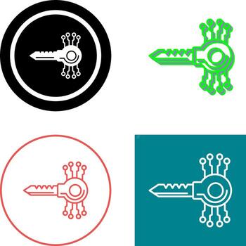 Key Code Icon Design vector