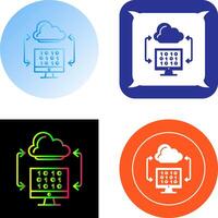 diseño de icono de codificación en la nube vector