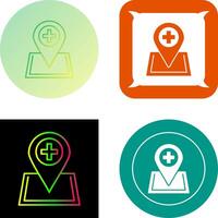 Location hospital Icon Design vector