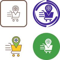 Online Health Shooping Icon Design vector
