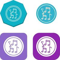 musical notas icono diseño vector