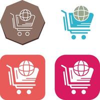 mundo compras icono diseño vector