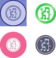 musical notas icono diseño vector