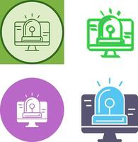 Hacking Alarm Icon Design vector