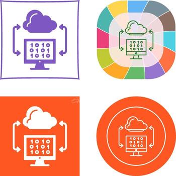 diseño de icono de codificación en la nube vector
