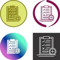 médico examen lista icono diseño vector