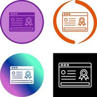 Online Certificate Icon Design vector