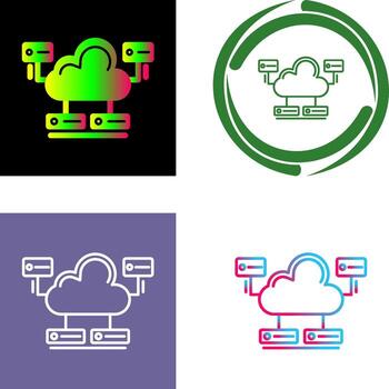nube base de datos icono diseño vector