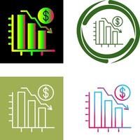 Chart Down Icon Design vector