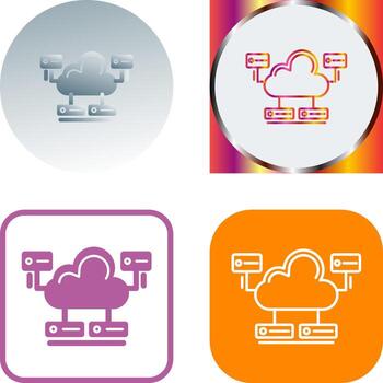 nube base de datos icono diseño vector