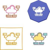 nube base de datos icono diseño vector