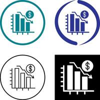 Chart Down Icon Design vector