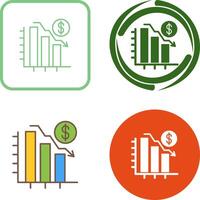 Chart Down Icon Design vector