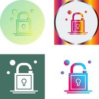 Open Lock Icon Design vector