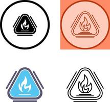 Caution Fire Icon Design vector