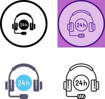 24 Hours Support Icon Design vector