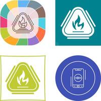 Caution Fire Icon Design vector