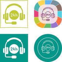 24 Hours Support Icon Design vector